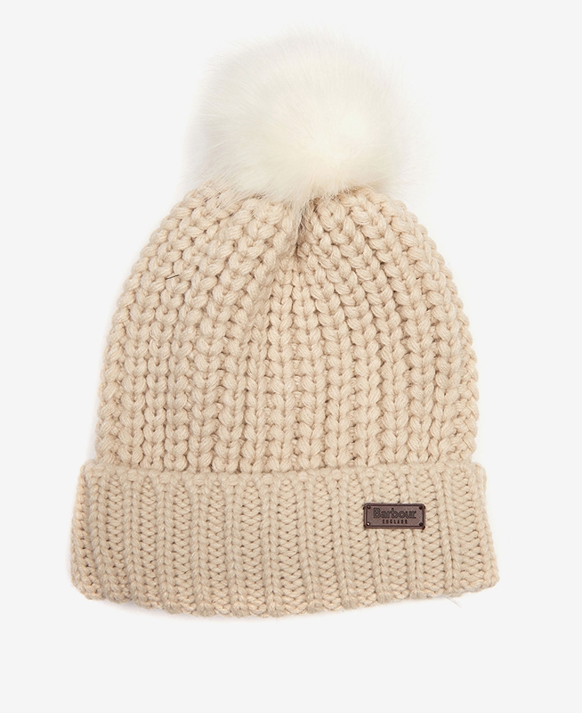 Beige Barbour Beanie Saltburn Women's Hats | RWCX-92315