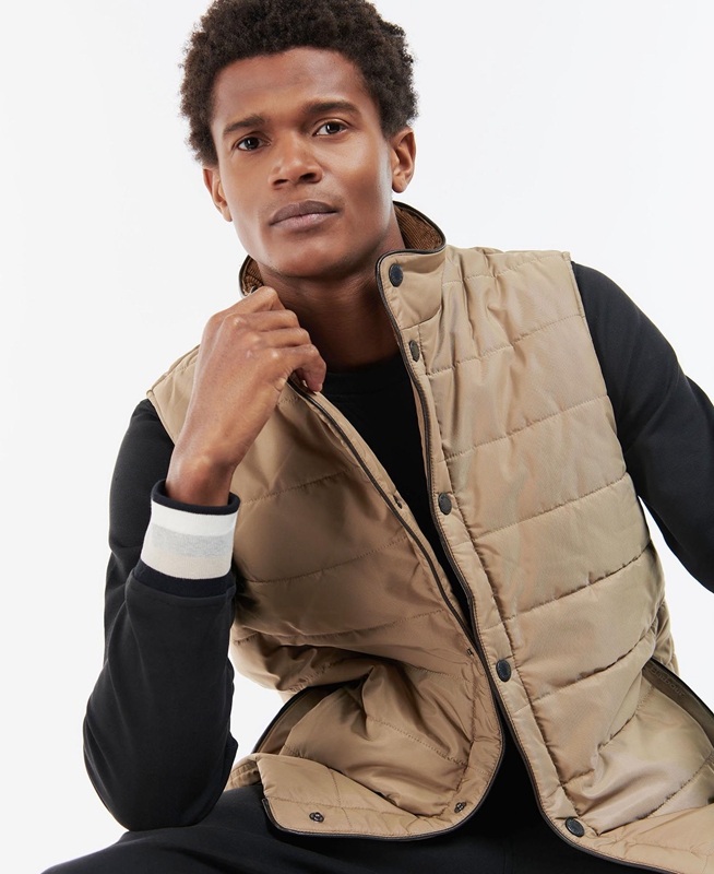 Beige Barbour Farnham Men's Vest | BWOE-16583