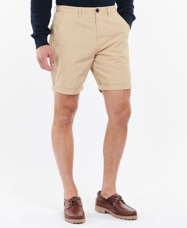 Beige Barbour Glendale Short Men's Pants | BXFR-59287