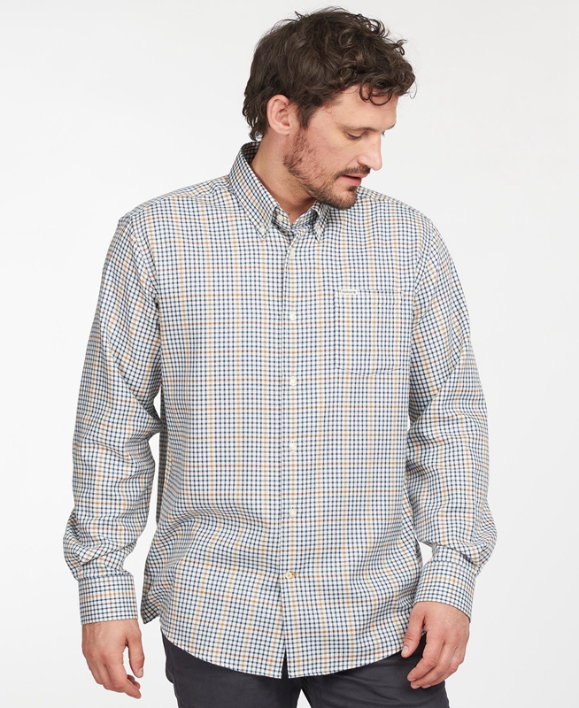 Beige Barbour Hemd Henderson Thermo Weave Men's Shirts | KCZJ-31986