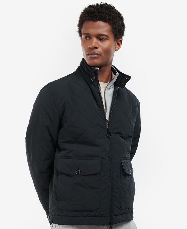 Black Barbour Hitchen Men's Quilted Jackets | CGYE-10963