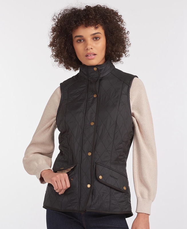 Black Barbour Weste Cavalry Women's Vest | WPKX-51048