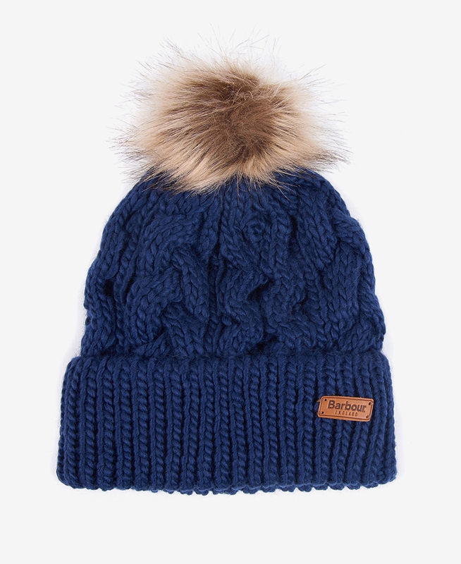 Blue Barbour Beanie Penshaw Cable Women's Hats | EQVC-34752