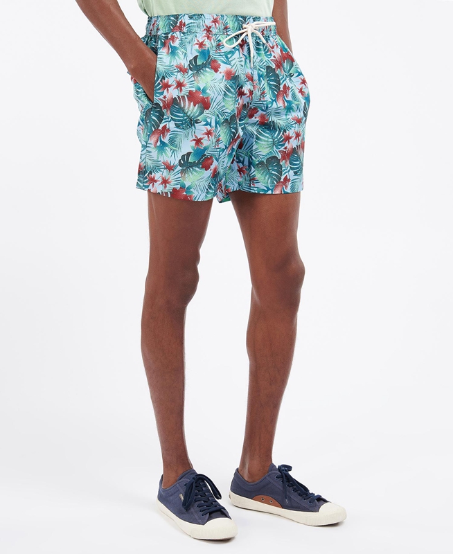 Blue Barbour Hawaiian Print Swim Men's Pants | EJCB-57692