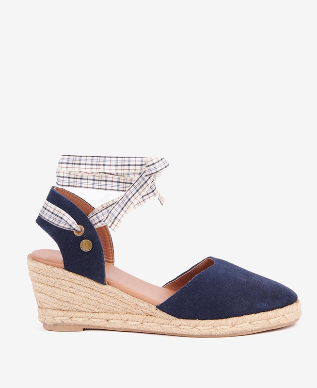 Blue Barbour Whitney Wedge Women's Sandals | XNQV-73406