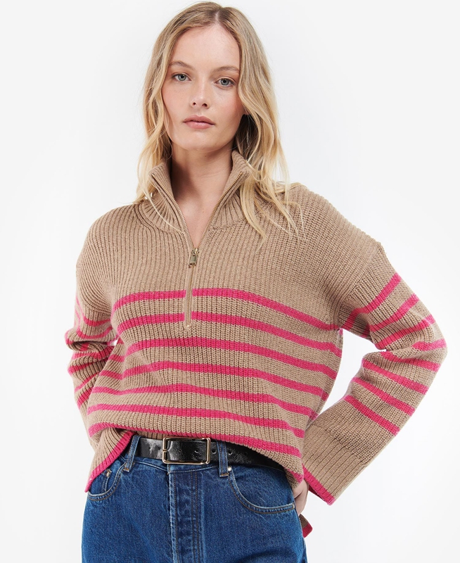 Brown Barbour Jemima Knit Women's Sweaters | SGTX-29583