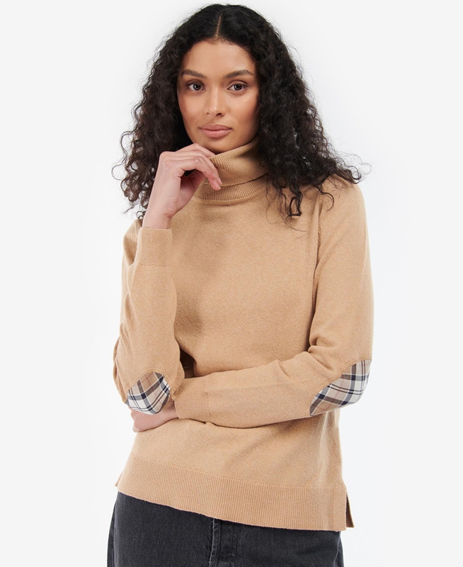 Brown Barbour Pendle Roll-Neck Women's Sweaters | KVHR-38627