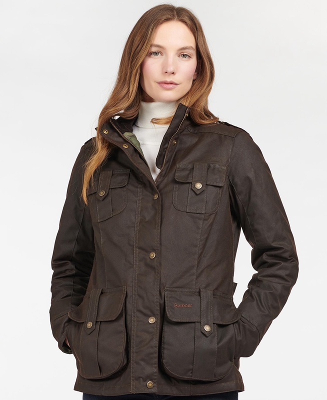 Brown Barbour Winter Defence Women's Waxed Jackets | ISNC-61240