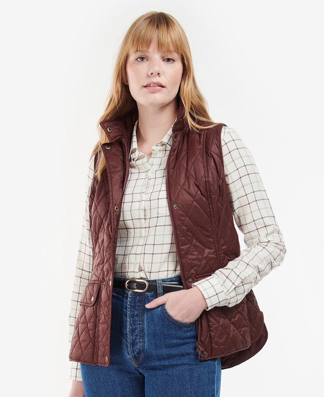 Burgundy Barbour Otterburn Women's Vest | WMXU-41865