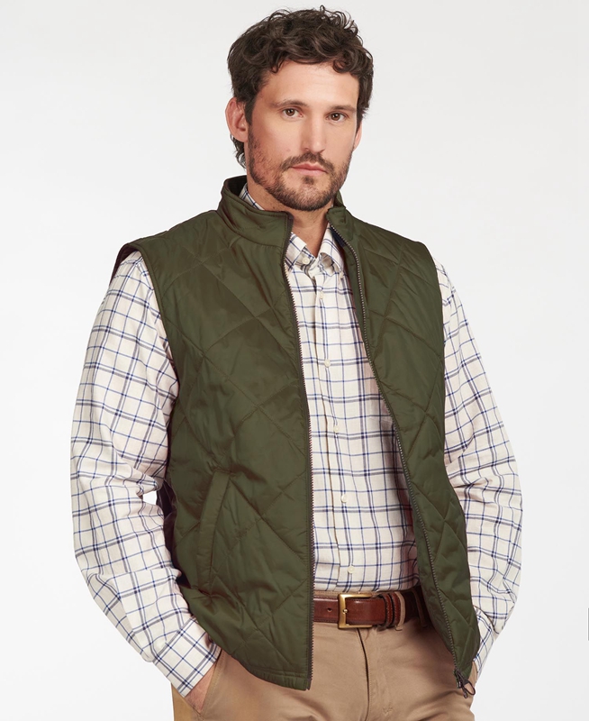 Green Barbour Finn Men's Vest | OMZH-75142