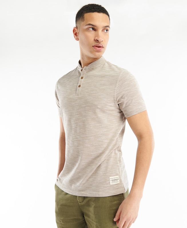 Grey Barbour Belgrave Sport Neck Men's T Shirts | JFWH-17832