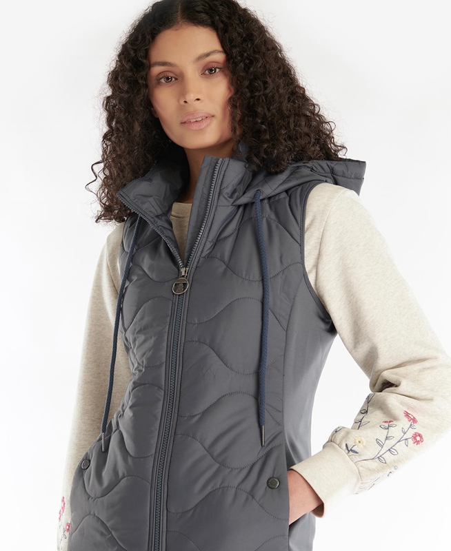 Grey Barbour Thrift Quilted Women's Sweatshirts | KFUX-53074