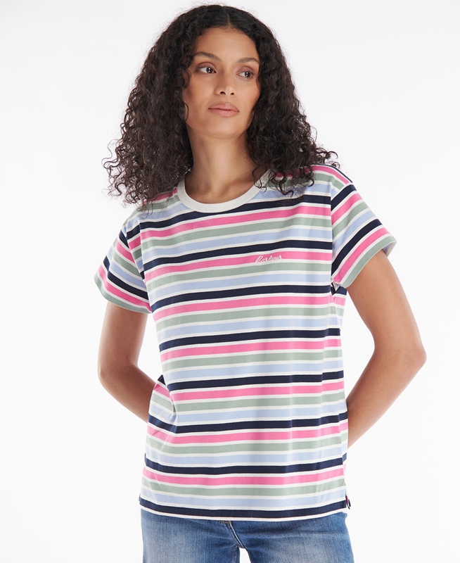 Multicolor Barbour Evergreen Top Women's T Shirts | JHDW-93247