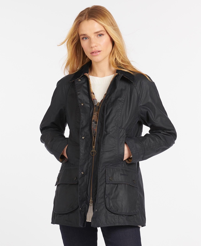 Navy Barbour Beadnell® Women's Waxed Jackets | MOAP-84620