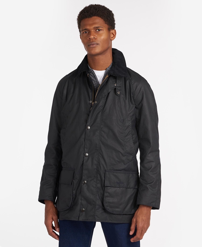 Navy Barbour Bristol Men's Waxed Jackets | NCWI-54128