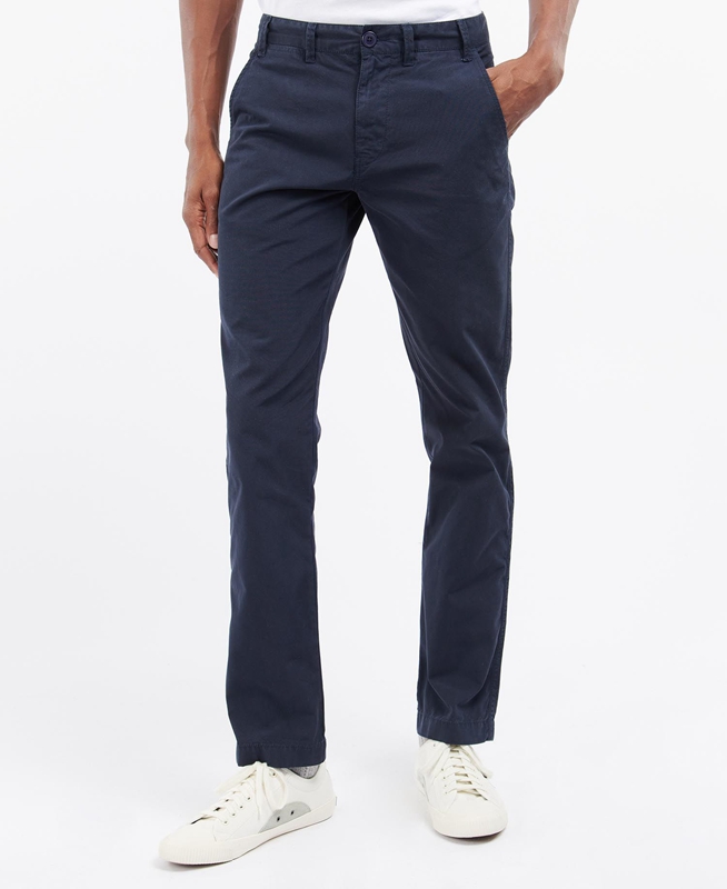 Navy Barbour Glendale Chino Men's Pants | YKSP-62154