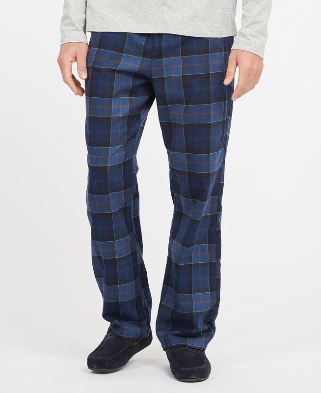 Navy Barbour Hose Glenn Tartan Men's Pants | ROIE-24031