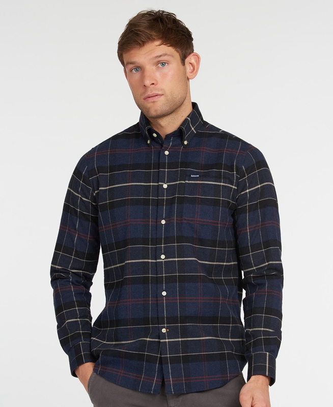 Navy Barbour Lutsleigh Men's Shirts | ICAO-98740