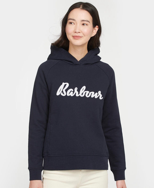 Navy Barbour Otterburn Women's Sweatshirts | WERF-70148