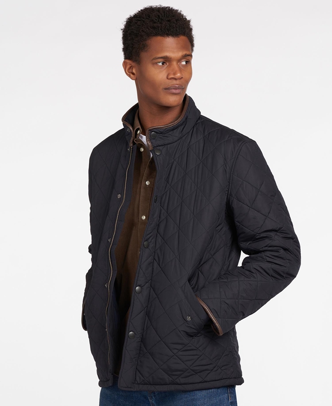 Navy Barbour Powell Men's Quilted Jackets | UMQI-73942