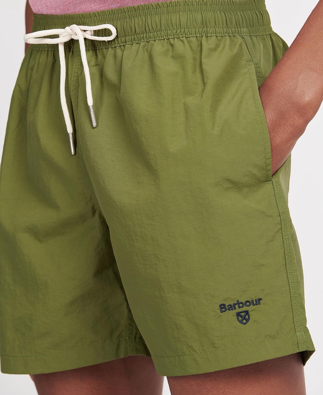 Olive Barbour Essential Logo 5'' Swim Men's Pants | MNQZ-25096