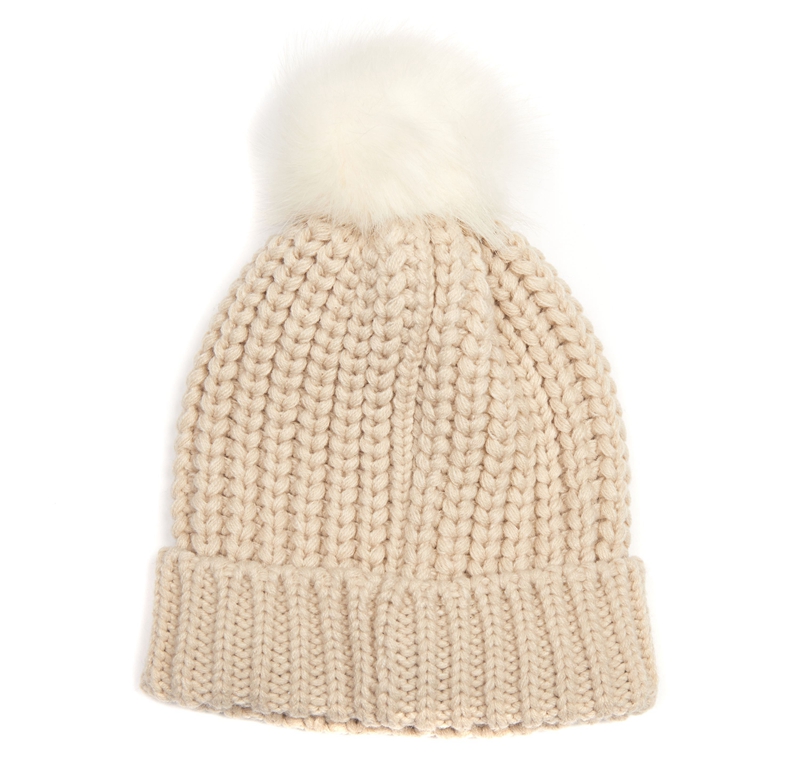 Beige Barbour Beanie Saltburn Women's Hats | RWCX-92315