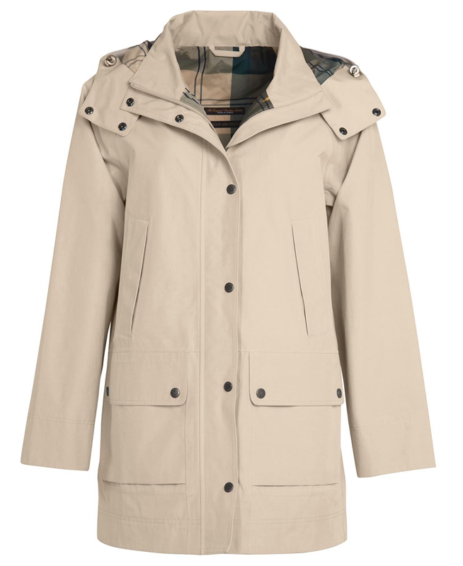 Beige Barbour Clary Women's Waterproof Jackets | BXFJ-52798