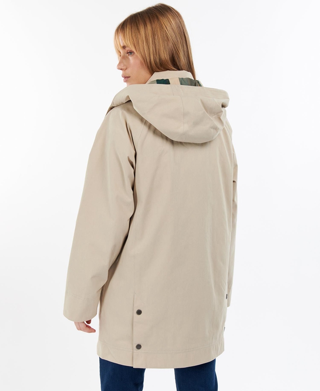 Beige Barbour Clary Women's Waterproof Jackets | BXFJ-52798