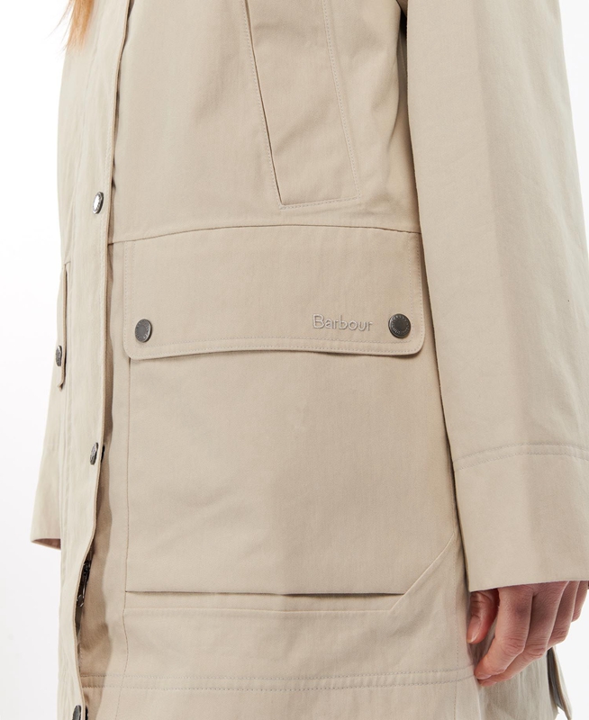 Beige Barbour Clary Women's Waterproof Jackets | BXFJ-52798