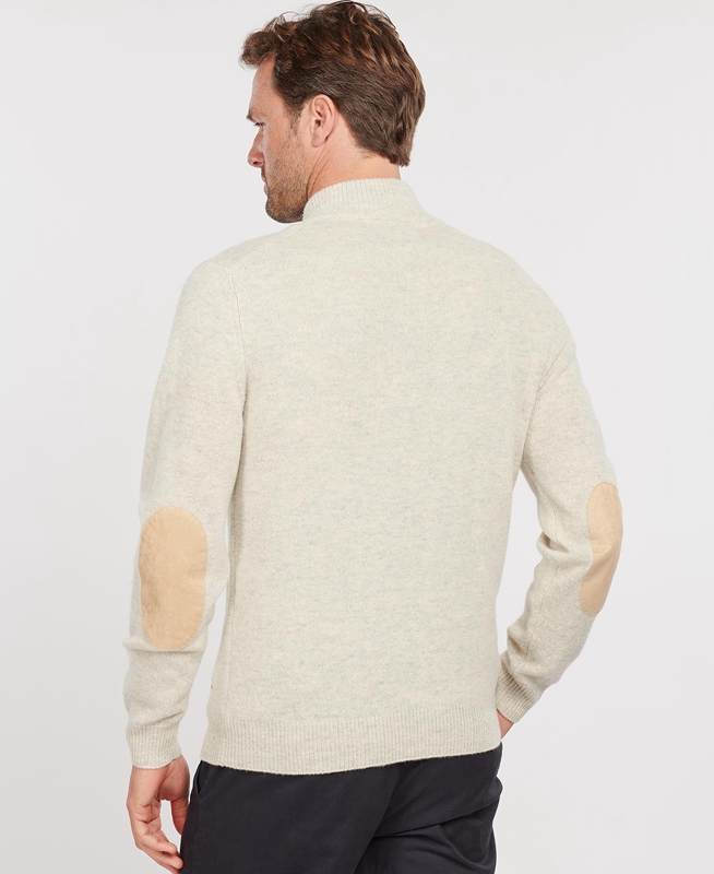 Beige Barbour Essential Patch Half Zip Men's Sweaters | UEHQ-26394