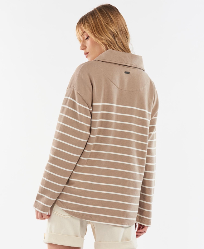 Beige Barbour Explorer Ember Women's Sweatshirts | MDQR-71249