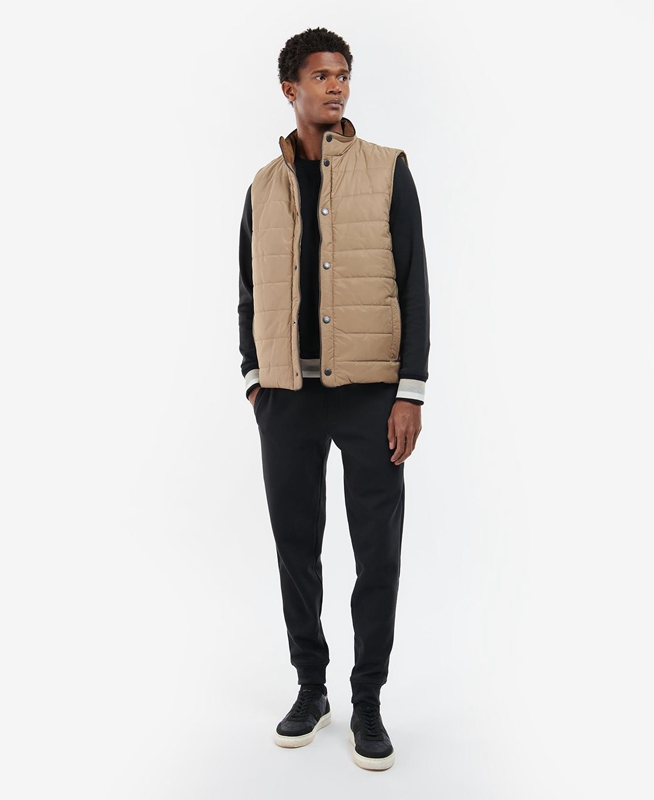 Beige Barbour Farnham Men's Vest | BWOE-16583