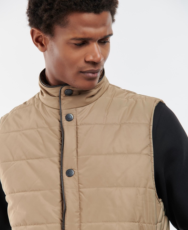 Beige Barbour Farnham Men's Vest | BWOE-16583