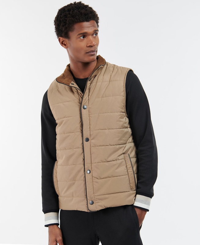 Beige Barbour Farnham Men's Vest | BWOE-16583