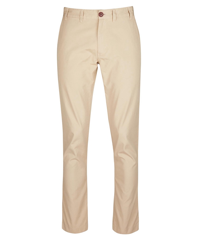 Beige Barbour Glendale Chino Men's Pants | DPWZ-17062