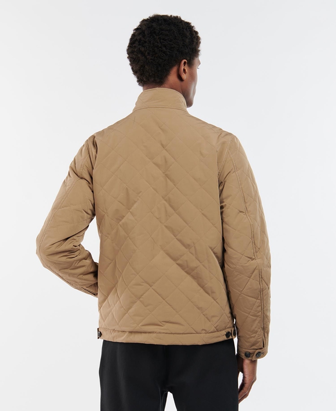 Beige Barbour Hitchen Men's Quilted Jackets | ZDJY-02598