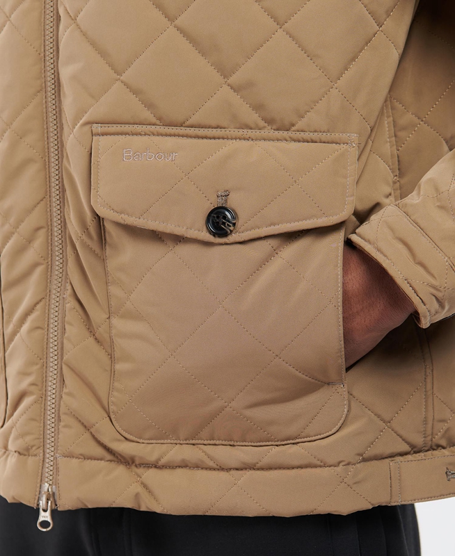 Beige Barbour Hitchen Men's Quilted Jackets | ZDJY-02598