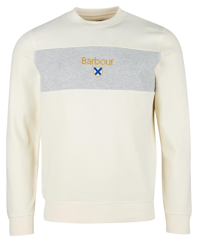 Beige Barbour Honour Panel Crew Men's Sweatshirts | GOUJ-15849