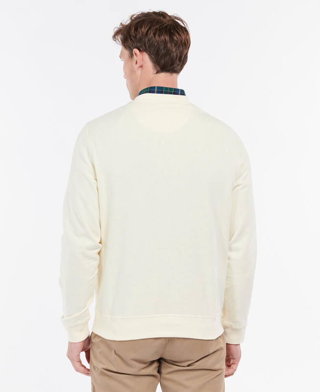 Beige Barbour Honour Panel Crew Men's Sweatshirts | GOUJ-15849