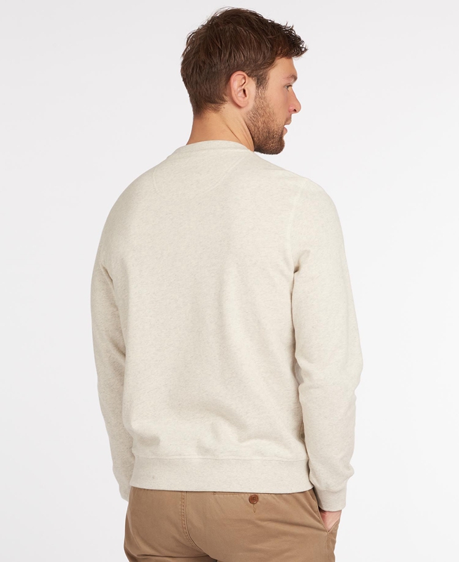 Beige Barbour John Crew Neck Men's Sweatshirts | RGVU-42517