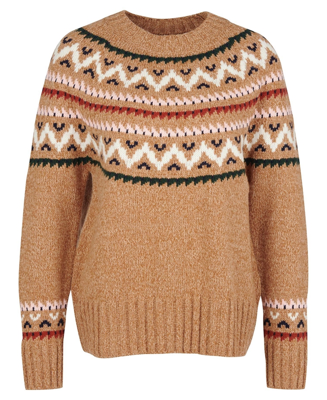 Beige Barbour Langford Knit Women's Sweaters | RZNQ-74139