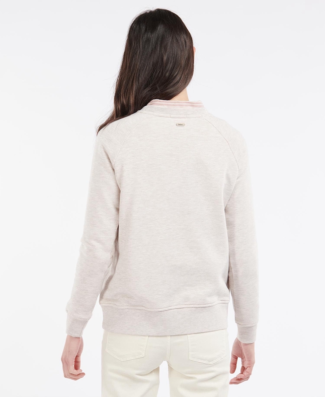 Beige Barbour Otterburn Women's Sweatshirts | VQHD-51607