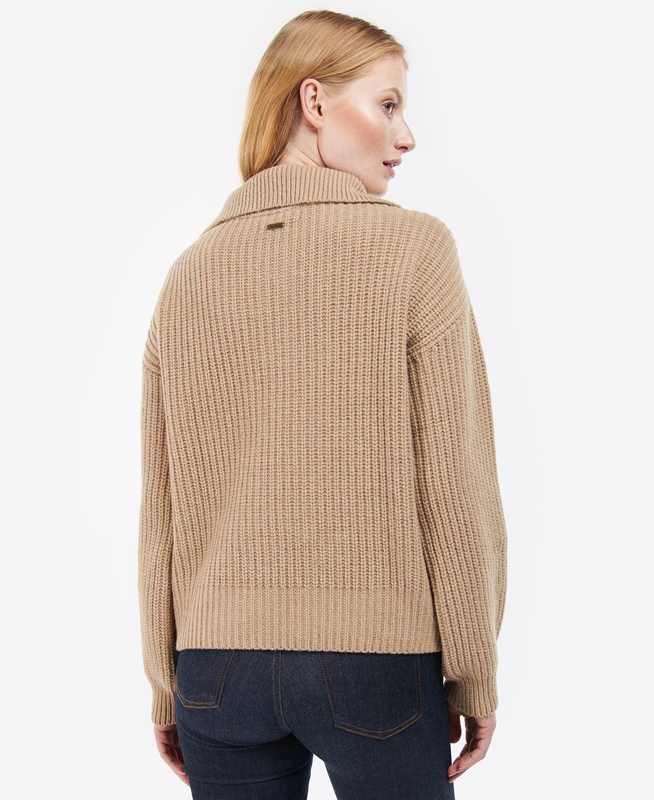 Beige Barbour Stavia Knit Women's Sweaters | LGTO-68730