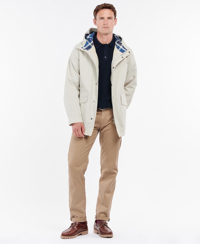 Beige Barbour Summer City Parka Men's Waterproof Jackets | JRYB-01925