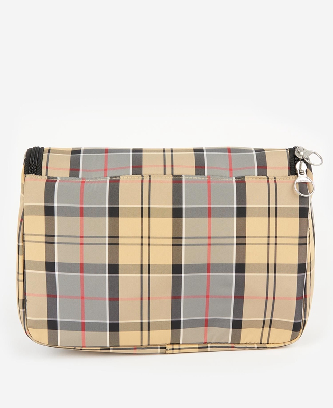 Beige Barbour Tartan Hanging Washbag Men's Bags | RXDY-50196