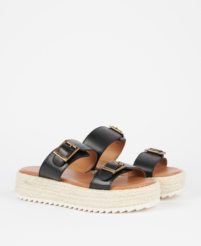 Black Barbour Amelda Women's Sandals | KPSO-42396