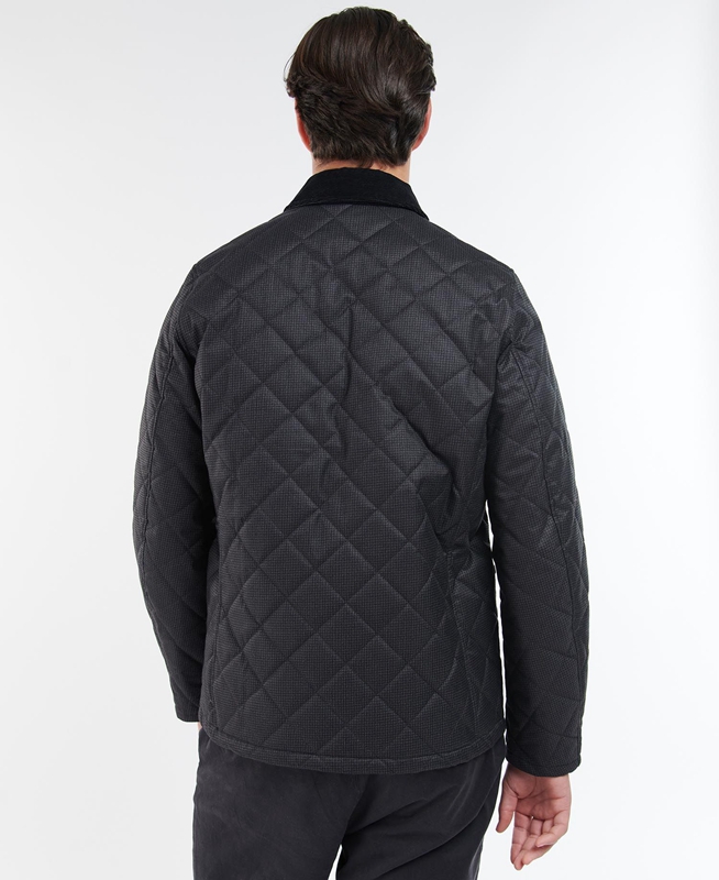 Black Barbour Checked Heron Men's Quilted Jackets | KWCT-78046