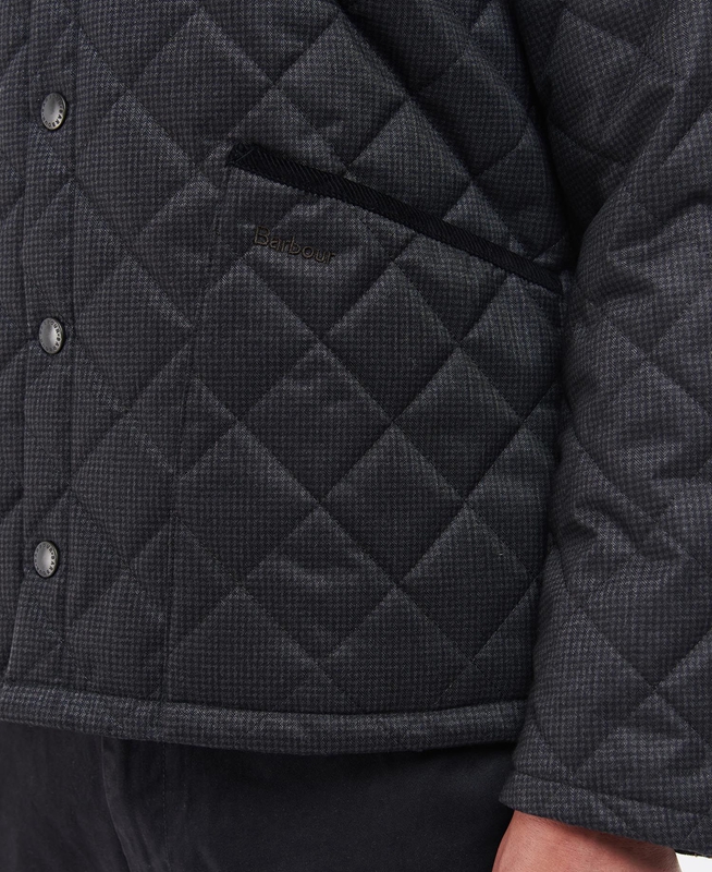 Black Barbour Checked Heron Men's Quilted Jackets | KWCT-78046