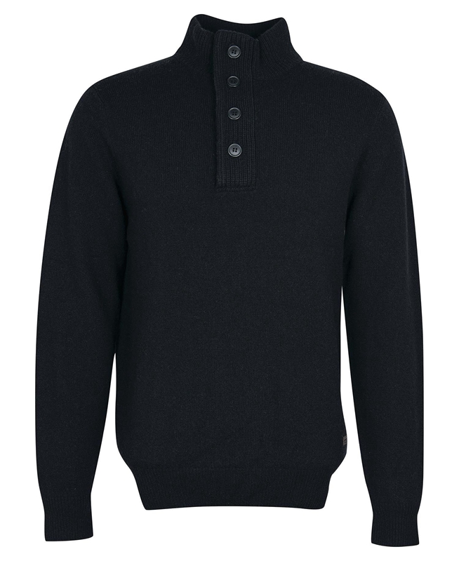 Black Barbour Essential Elbow Patch Men's Sweaters | TBYP-78391