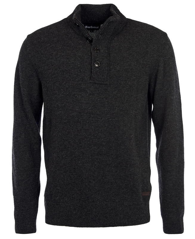 Black Barbour Essential Patch Half Zip Men's Sweaters | NBMV-18324